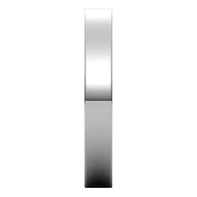 10K White Gold Flat Ultra-Light Wedding Band, 3 mm Wide