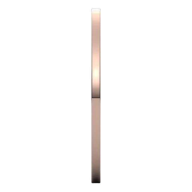 14K Rose Gold Flat Ultra-Light Wedding Band, 1 mm Wide