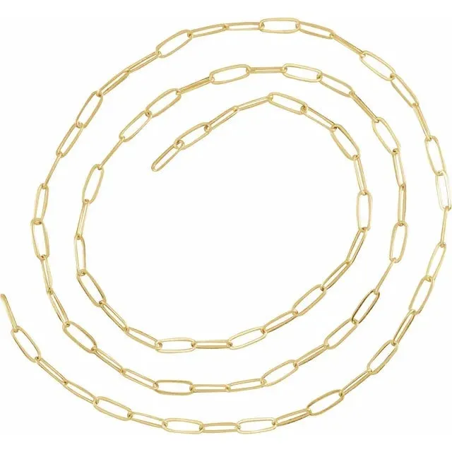 14K Yellow 2mm Elongated Ultra Light Cable Chain - 20"