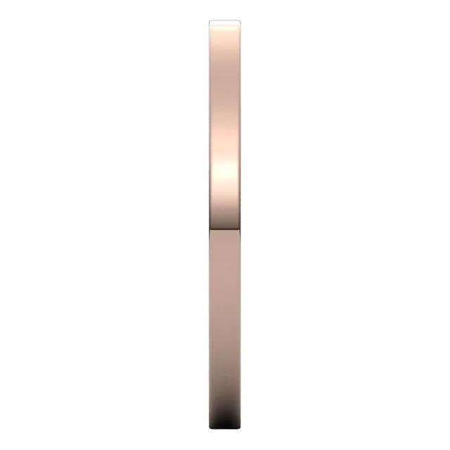 18K Rose Gold Flat Ultra-Light Wedding Band, 1.5 mm Wide