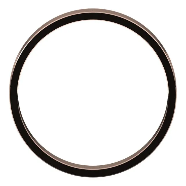 18K Rose Gold Flat Ultra-Light Wedding Band, 3 mm Wide