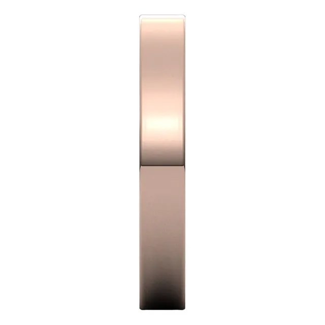 18K Rose Gold Flat Ultra-Light Wedding Band, 3 mm Wide