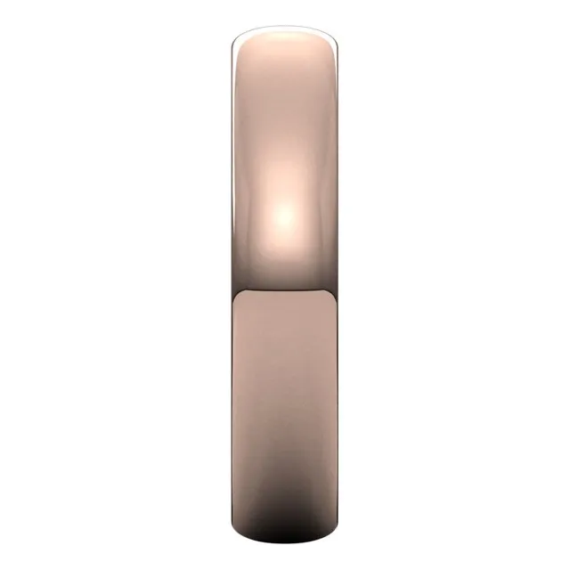 18K Rose Gold Half Round Ultra-Light Wedding Band, 4 mm Wide