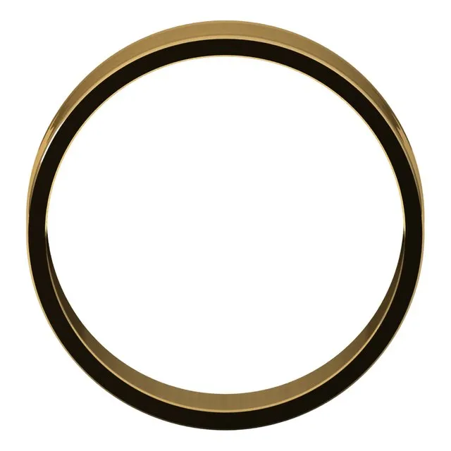 18K Yellow Gold Flat Ultra-Light Wedding Band, 6 mm Wide