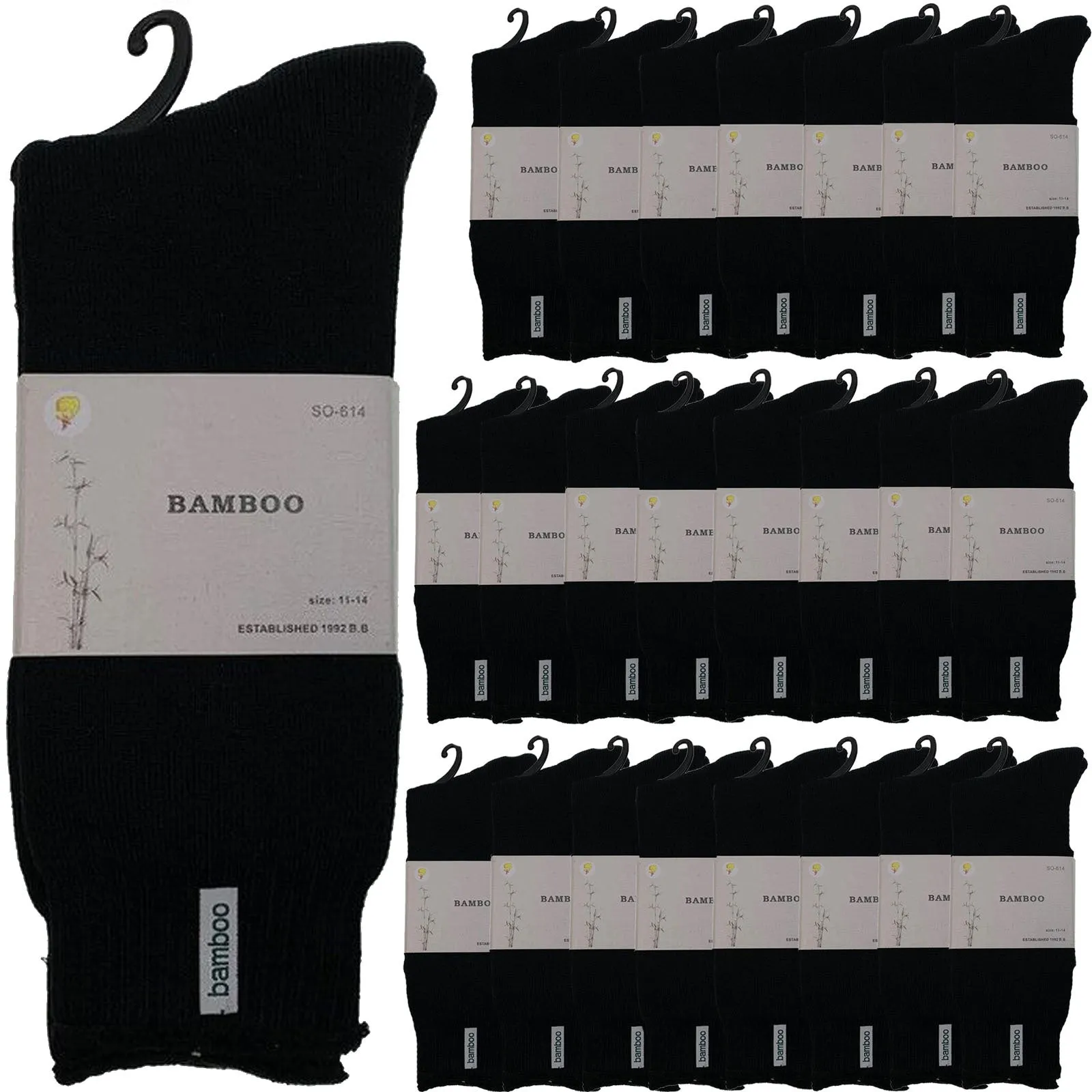 24 Pairs PREMIUM BAMBOO SOCKS Mens Heavy Duty Thick Work Socks BULK Cushion