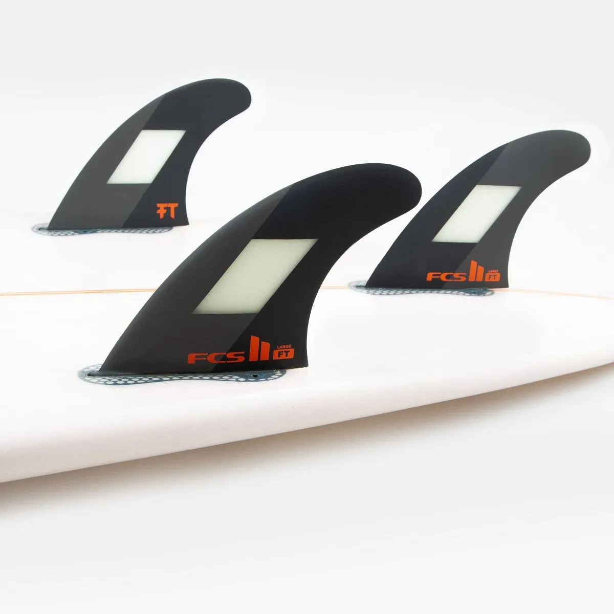 FCS II Filipe Toledo Large Tri Fins - Black/Red