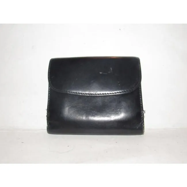 Gucci Navy Leather Exterior With Red Leather Lining And Gold Horseshoe Accent Vintage Walletdesigner