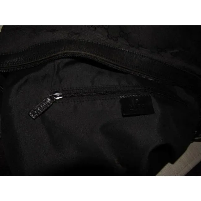 Gucci Vintage Pursesdesigner Purses Black Large G Logo Print Canvas And Black Leather Accents Hobo B