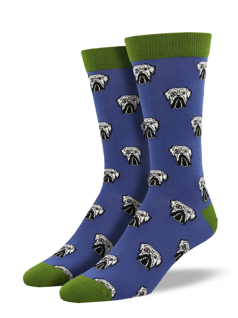 Marine Blue Bulldog Bamboo Socks (Men's)