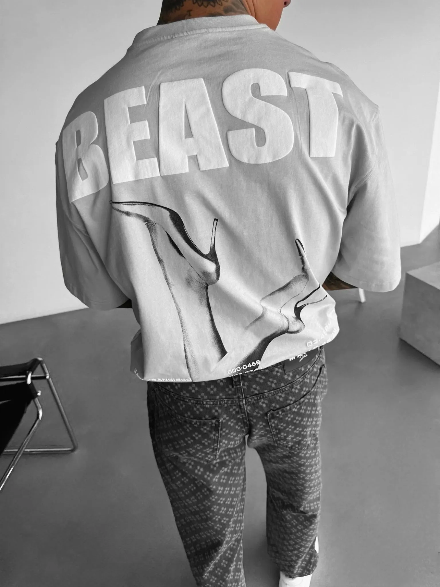 Oversize Beast T-shirt - Grey