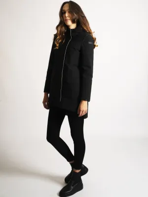 Parka Bicolor Taglio Laser Nero