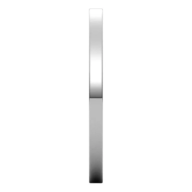 Sterling Silver Flat Ultra-Light Wedding Band, 1.5 mm Wide