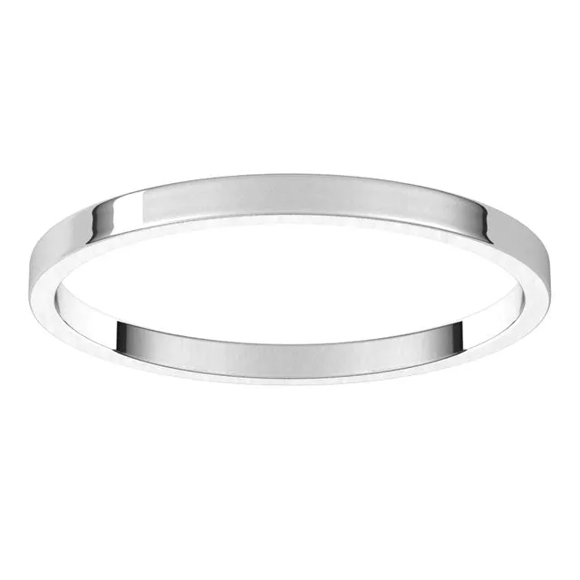 Sterling Silver Flat Ultra-Light Wedding Band, 1.5 mm Wide