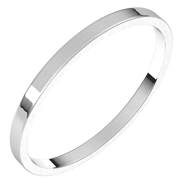 Sterling Silver Flat Ultra-Light Wedding Band, 1.5 mm Wide