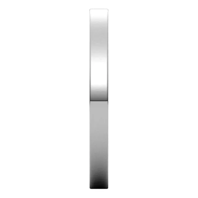 Sterling Silver Flat Ultra-Light Wedding Band, 2 mm Wide