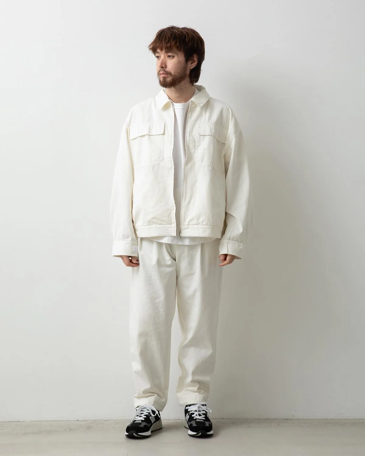 VINTAGE CHINO TUCK PANTS OVERDYED